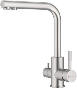 Rubinetto da cucina a 3 vie, rubinetto da cucina 3 in 1 per filtro dell'acqua, rubinetto da cucina girevole a 360 gradi, rubinetto a 2 maniglie in acciaio inossidabile spazzolato