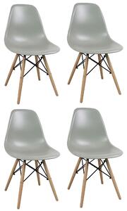 JULIETTE - sedia stile nordico con gambe in legno set da 4
