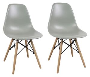 JULIETTE - sedia stile nordico con gambe in legno set da 2