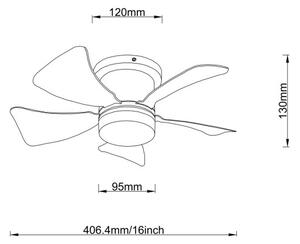 Globo 03609B - Ventilatore da soffitto LED dimmerabile HINES 10W/230V 3000-6500K + telecomando