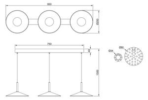 Globo 15635S-3 - Lampada a sospensione su cavo LAMPONE LED/24W/230V 4000K nero