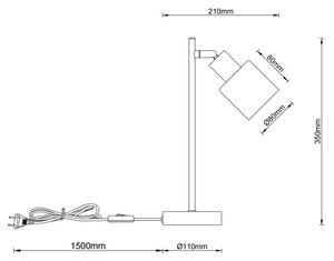 Globo 54114-1T - Lampada da tavolo TRENT 1xE14/25W/230V