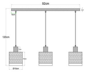Globo 15915-3H - Lampadario a sospensione con cavo UNDERWOOD 3xE27/60W/230V