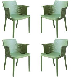 MAKKA - poltrona da esterno ed interno in plastica set da 4