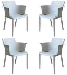 MAKKA - poltrona da esterno ed interno in plastica set da 4