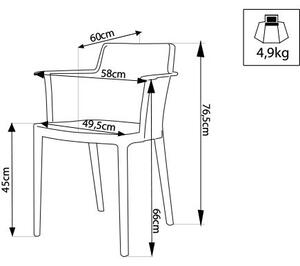 MAKKA - poltrona da esterno ed interno in plastica set da 4