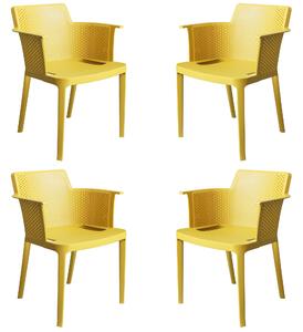 MAKKA - poltrona da esterno ed interno in plastica set da 4