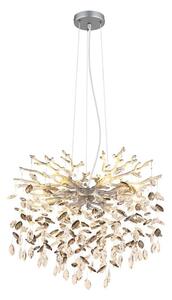 Globo 64138H1S - Lampadario sospeso QUEENA con cavo, 8x E14/40W/230V, finitura argento