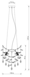 Globo 64138HS - Lampadario sospeso a cavo QUEENA 4xE14/40W/230V, finitura argento