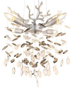 Globo 64138HS - Lampadario sospeso a cavo QUEENA 4xE14/40W/230V, finitura argento