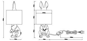 Globo 21633G - Lampada da tavolo RABBIT 1xE27/25W/230V