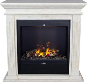 Caminetto a vapore acqueo Xaralyn - Cadiz EAL-SWP - pietra naturale levigata bianca - riscaldatore da 1500 watt - con telecomando - caminetto elettrico Opti-Myst - caminetto da incasso incluso - caminetto decorativo