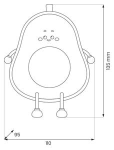 Lampada notturna ricaricabile a intensità regolabile per bambini AVOCADO LED/1W/5V 1200 mAh