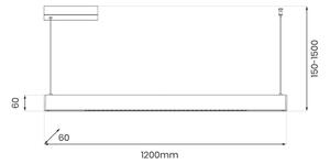 Lampadario LED su cavo LINEA LED/36W/230V 3000/4000/5700K IRC 90 nero