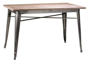 Tavolo ferro bristol top in legno galvanizzato cm160x80h76