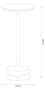 Lampada da tavolo ricaricabile a sfioramento a LED TAVOLO LED/2,5W/5V 2400 mAh 3000-6000K nera