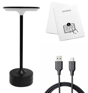 Lampada da tavolo ricaricabile a sfioramento a LED TAVOLO LED/2,5W/5V 2400 mAh 3000-6000K nera
