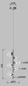 ONLI - Lampadario a sospensione con cavo KIMBERLY 6xG9/6W/230V cromo lucido