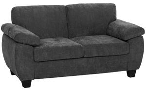HOMCOM Divano 2 posti con imbottitura spessa e braccioli, portata 300 kg, 156x77x81 cm, Grigio scuro | Aosom Italy
