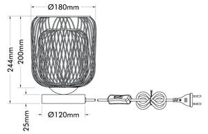 Globo 15965T - Lampada da tavolo DICHTI 1xE27/40W/230V