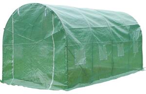 GEKO | Serra, serra in plastica con fondamenta in acciaio, 4x2,5x2 m, telo protettivo a rete stabilizzato ai raggi UV
