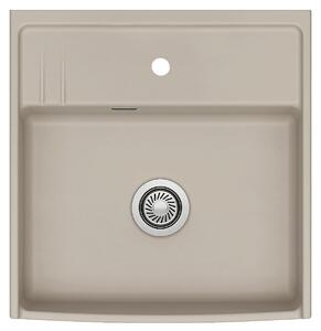 Lavello da incasso KENTRO 60 in colore FANGO, adatto a mobili con profondità di 60 cm - Azionamento manuale / sistema ceramico / lavello in Vetroceramica