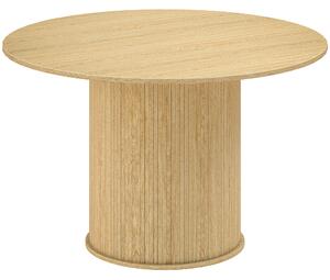 HOMCOM Tavolo rotondo da cucina per 5 persone, base cilindrica cannelata, 120x120x75 cm, Legno naturale | Aosom Italy