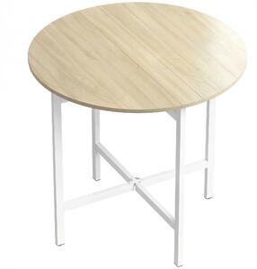 HOMCOM Tavolo pieghevole da pranzo con struttura in acciaio per 2-4 persone, 80x80x76 cm, Legno naturale | Aosom Italy