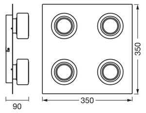 Osram -LED Plafoniera da bagno ORBIS FLAME 4xLED/5,5W/230V IP44 nera