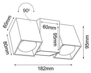 Brosline 2294 - Applique da parete a due faretti CUBE 2xGU10/10W/230V, nera