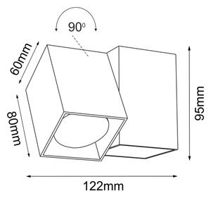Brosline 2292 - Faretto da parete CUBE 1xGU10/10W/230V nero