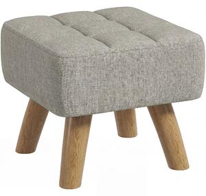 HOMCOM Poggiapiedi Imbottito in Tessuto con Gambe in Legno, Portata 110 kg, Marrone Chiaro | Aosom Italy