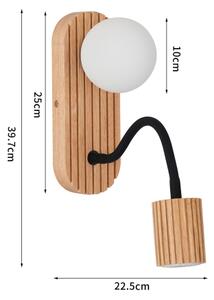 Brilagi - Lampada da parete MODERN WOOD 1xG9/5W/230V + 1xGU10/8W in legno