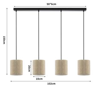 Brilagi - Lampada a sospensione su cavo NORDIC WAVE 4xE27/15W/230V lino/nero