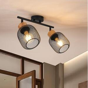 Brilagi - Faretto BASKLITE 2xE27/15W/230V legno/nero