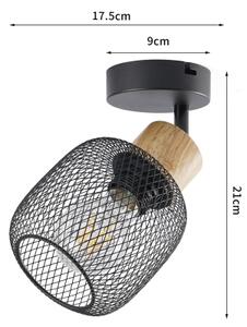 Brilagi - Lampada da parete a spot BASKLITE 1xE27/15W/230V legno/nero