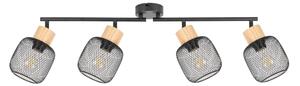 Brilagi - Plafoniera con 4 faretti BASKLITE 4xE27/15W/230V legno/nero