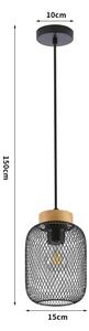 Brilagi - Lampadario a sospensione BASKLITE 1xE27/15W/230V legno/nero