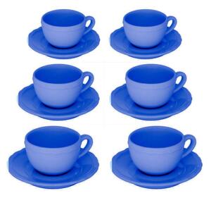 Tazzina caffe' set 6 pezzi juliet blu c/piattino cmø7,5h5