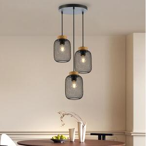 Brilagi - Lampadario a sospensione con cavo BASKLITE 3xE27/15W/230V legno/nero