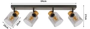 Brilagi - Faretto HYGGE 4xE14/15W/230V nero/vetro fumé