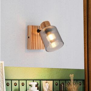 Brilagi - Faretto da parete HYGGE 1xE14/15W/230V legno/fumé