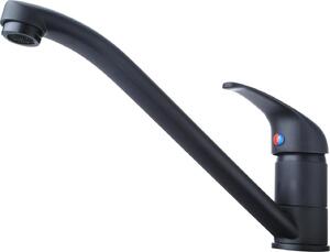 Rubinetto da cucina in ottone, miscelatore girevole a 360° per lavello, miscelatore monocomando ad alta pressione con 2 attacchi per acqua fredda e calda, nero opaco