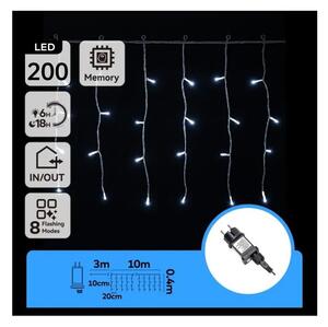 Aigostar - Catena luminosa natalizia LED per esterni 200xLED/3,6W/230V/8 funzioni 10x0,4m IP44 bianco freddo