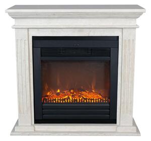 Caminetto elettrico Xaralyn - Cadiz ELU-SWP - pietra naturale levigata bianca - riscaldamento 1400 Watt - con telecomando - caminetto da incasso incluso - caminetto decorativo