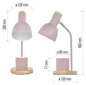 Lampada da tavolo POPPY 1xE27/25W/230V rosa
