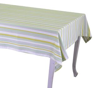 Tovaglia stripe verde tinto in filo cm140x240