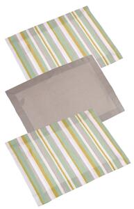 Canovaccio set 3 pezzi stripe verde tinto in filo cm50x70