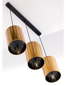 Jupiter 2092 - Lampadario sospeso su cavo CORTINA 3xE27/15W/230V oro/nero