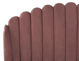 Letto con rete in velluto rosa 160 x 200 cm gambe in metallo testata retro capitonné Beliani
